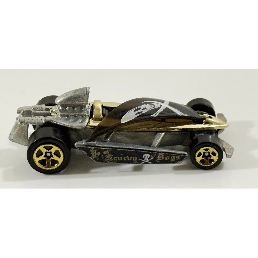 Hot Wheels Bon Voyage Diecast Car Kids 1:64 Silver Pirate Skull Ye Scurvy Dogs